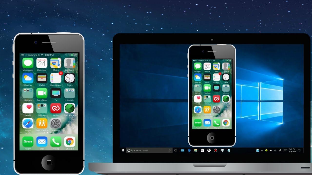 How to mirror iPhone display to PC FREE NO USB YouTube