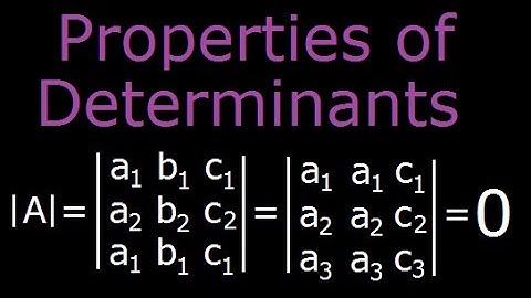 Determinant - two rows or column equal then value is zero