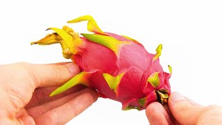 Cut &amp; Open Dragon Fruit Easily [How to Peal and Eat Exotic Pitahaya]