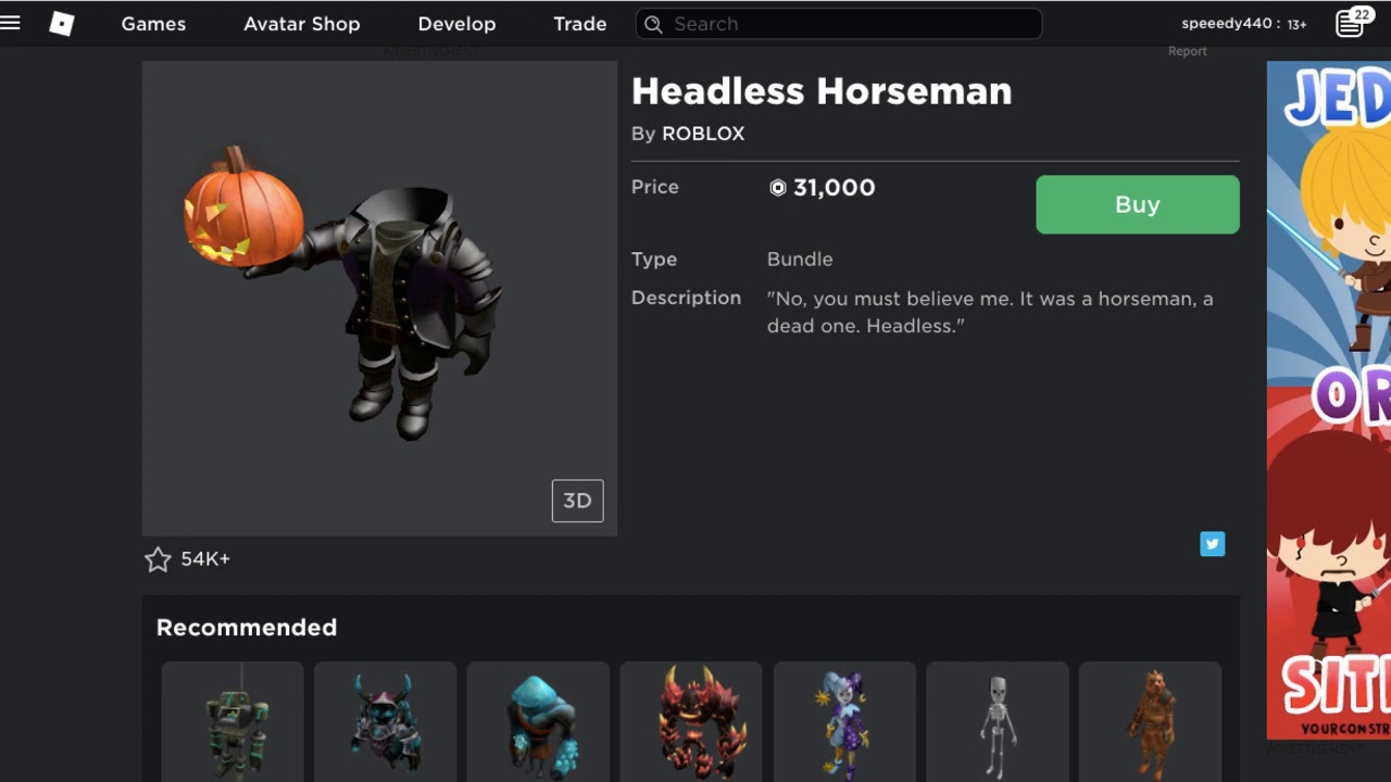 RBLXWild on X: We are giving 3 lucky users Headless Horseman for