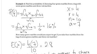 7.4 - Hypergeometric Distributions