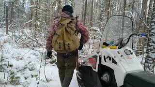 ПЕРВЫЙ заезд на снегоходе в охот- угодия. Первая добыча. ( Архив. Ноябрь 23 г.)