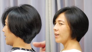 Beautiful haircut change you look beautiful from bob to short ตัดผมสั้น สวย สวย จากผมบ็อบ