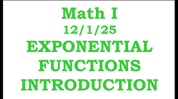 Math I Cluster F Day 1: Exponential Function Introduction     12/1/25