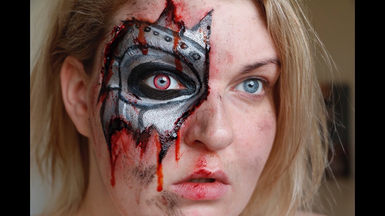 Halloween Terminator Face Paint Itsagustasif YouTube