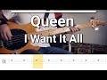 Queen - I Want It All (Bass Cover) Tabs