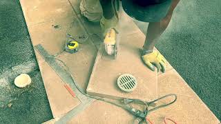 How to cut a drain hole in a paver