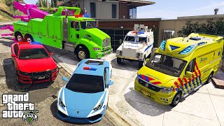 GTA 5 ✪ Stealing EMERGENCY Cars with Franklin ✪ (Real Life Cars #89)