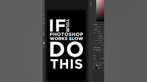 If Your Photoshop Works Slow, Do This... | How To Speed Up Photoshop #shorts