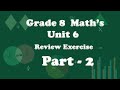 Grade 8 Mathematics Unit 6 Review Exercise Part 2