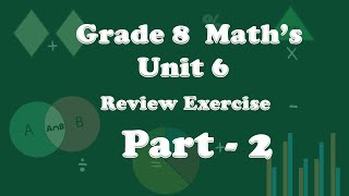 Grade 8 Mathematics Unit 6: Review Exercise: Part 2