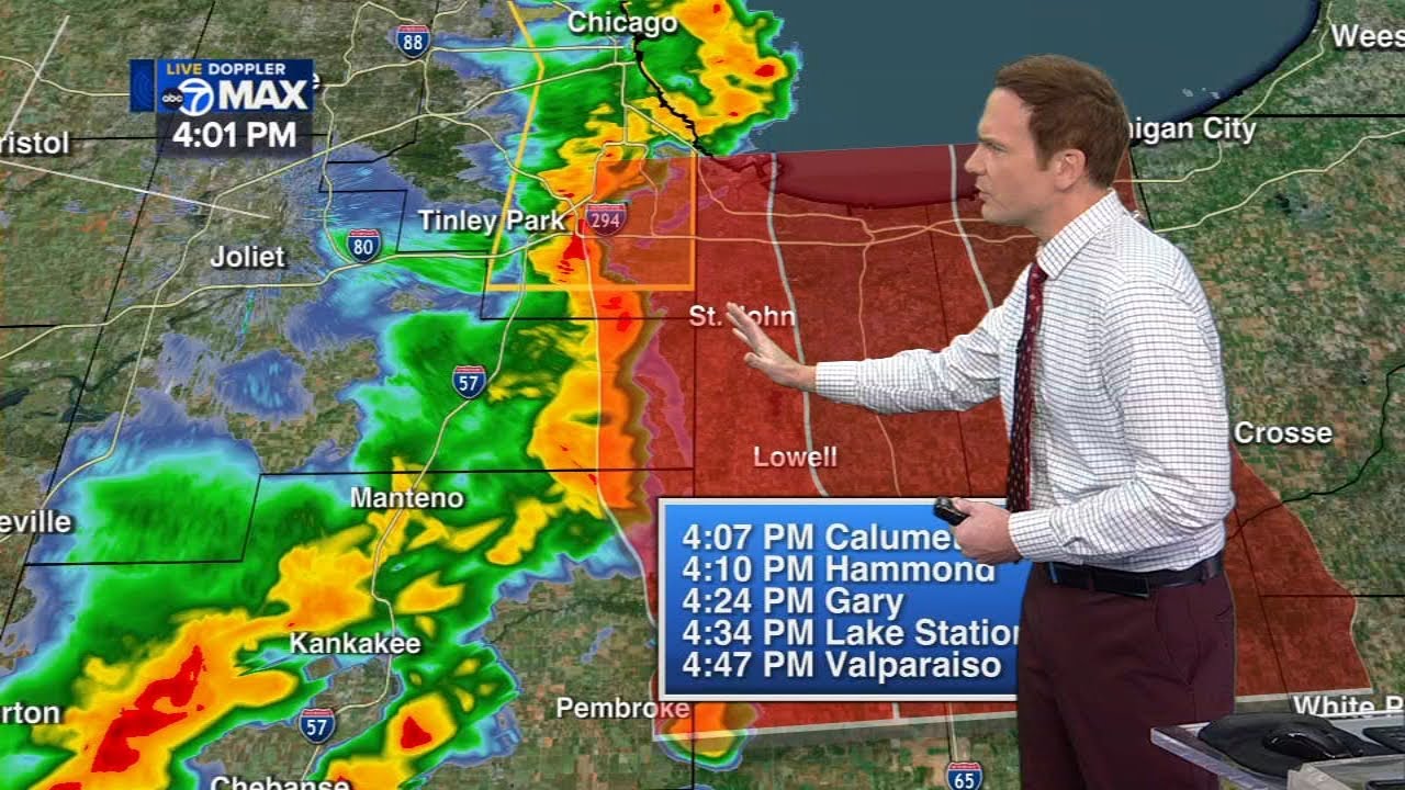 Severe Thunderstorm Watch in effect for parts of Chicago area - YouTube