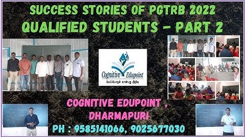 Succes story of PGTRB 2022 | Part 2 | Motivation to upcoming teachers | Cognitive Edupoint