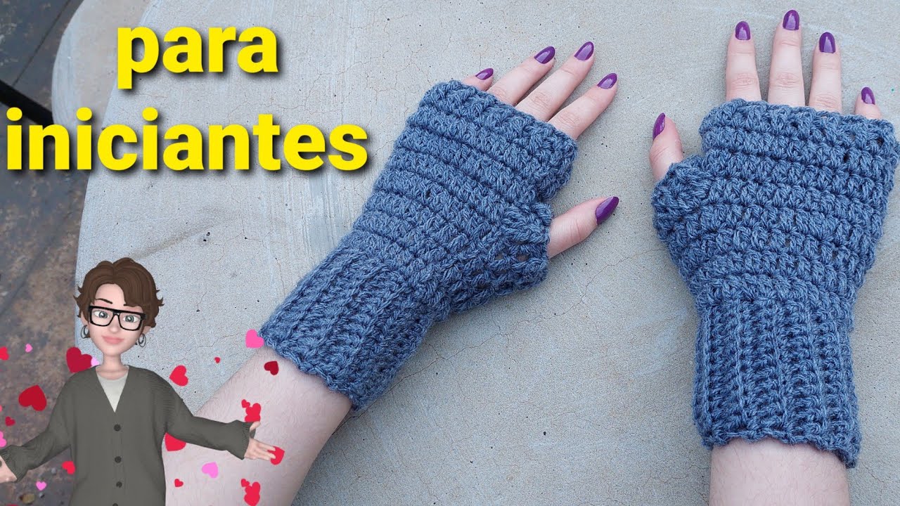 luva sem dedos de croche fácil de fazer