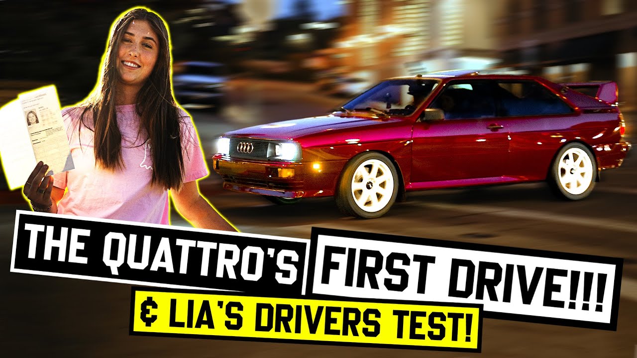 ⁣Lia Block's Audi Ur-Quattro Shakedown, Test Drive and Driver's License Test!