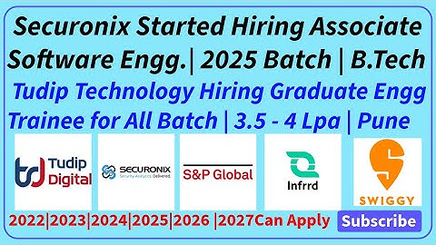 Hackathon From Securonix, Swiggy, Tudip Tech, S&P Global | 2022, 2023, 2024, 2025, 2026, 2027 Batch