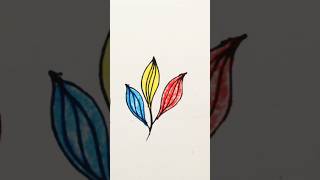 Easy Colorful Leaf Drawing 🍁 | Simple Art for Beginners | #shorts #ytshorts #viral #trending #easy