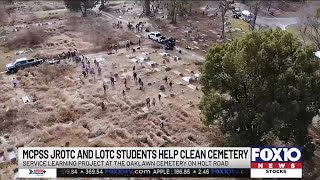 MCPSS and JROTC students clean up cemetery