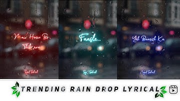 Trending Rain Drops Lyrical Video Editing In Alight Motion Node Tutorial Rain Drops Lyrics Reels 🌧️