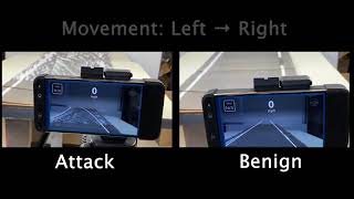 [DRP Attack] Side-by-Side Attacked and Benign Lane Detection Comparison in the Miniature Scale