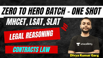 Zero to Hero - One Shot | MHCET, LSAT, SLAT | Contracts Law | Unacademy CLAT