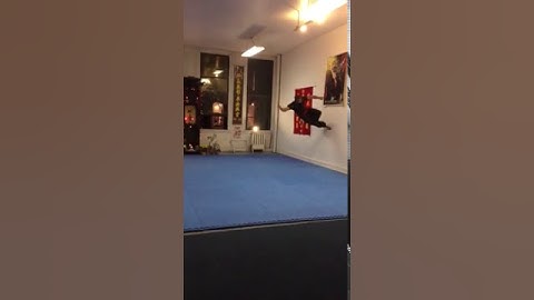 Pan Jia Kung Fu 潘家神拳 - Students Practice Kung Fu Tiger Climbing Wall Conditioning