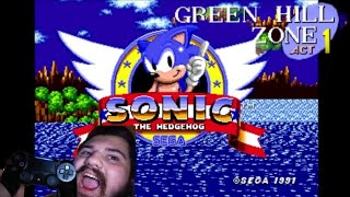 Playing Sonic The Hedgehog (1991) Green Hill Zone Act One With A PS4 Controller!