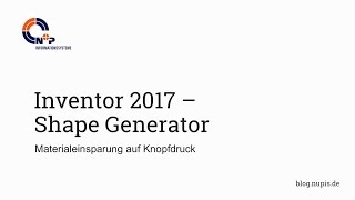 Inventor 2017 - Shape Generator