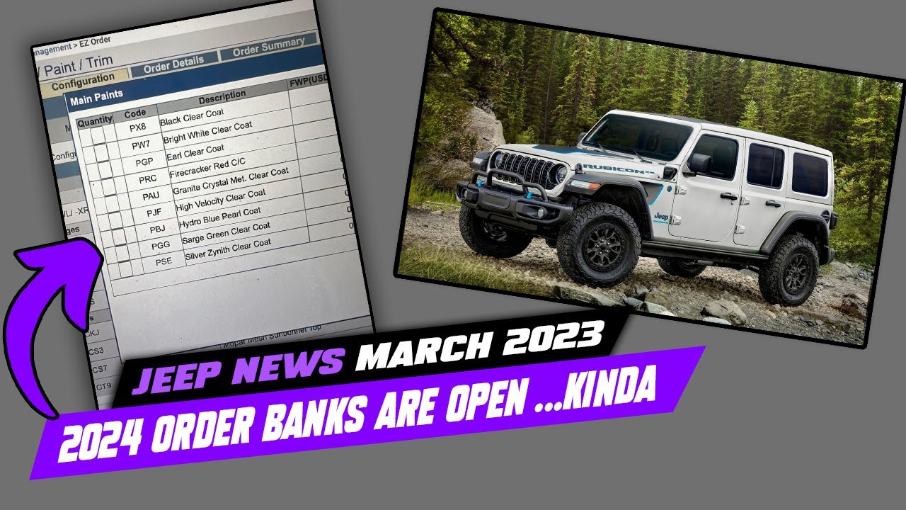 2024 Jeep Wrangler Order Banks Are Open... kinda! Here's everything we  DON'T know yet - YouTube