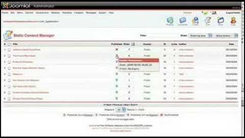 Joomla Content Tutorial - Static Content