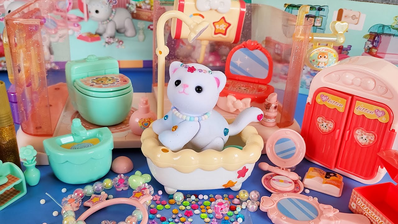 18 Minutes Satisfying with Unboxing Cute Kitty House, Make Up Kitten Toys , Beauty Kitten Set