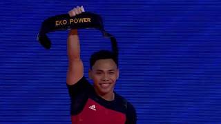 Eko Yuli Irawan clinches triple gold in Men's 61kg