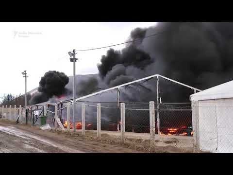 Pożar w obozie dla uchodźców Lipa (Bihać) w Bośni i Hercegowinie 23.12.2020