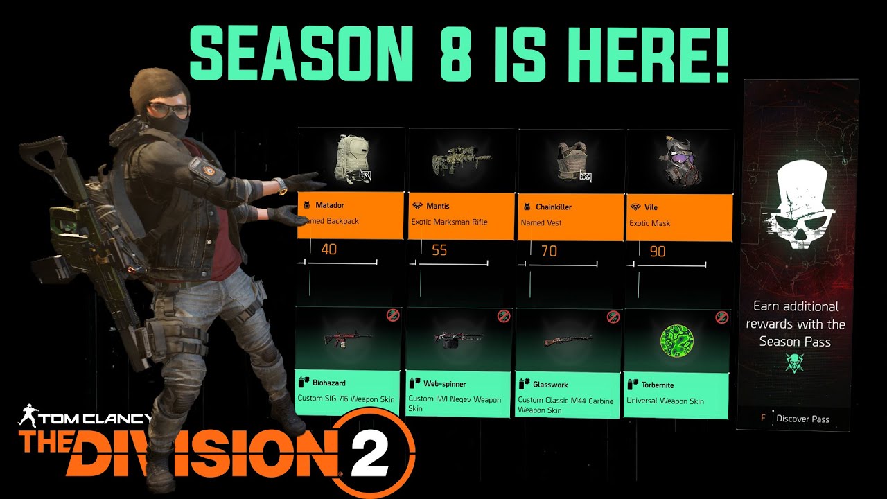 The Division 2 "SEASON 8 IS HERE" MANTIS, METADOR, CHAINKILLER, VILE ...