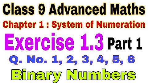 Class 9 Advance Maths Exercise 1.3 | Binary numbers | System of numeration | Conversion into binary