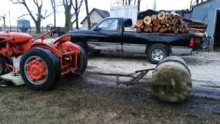 Allis Chalmers Pulling Huge Homemade Yard Roller