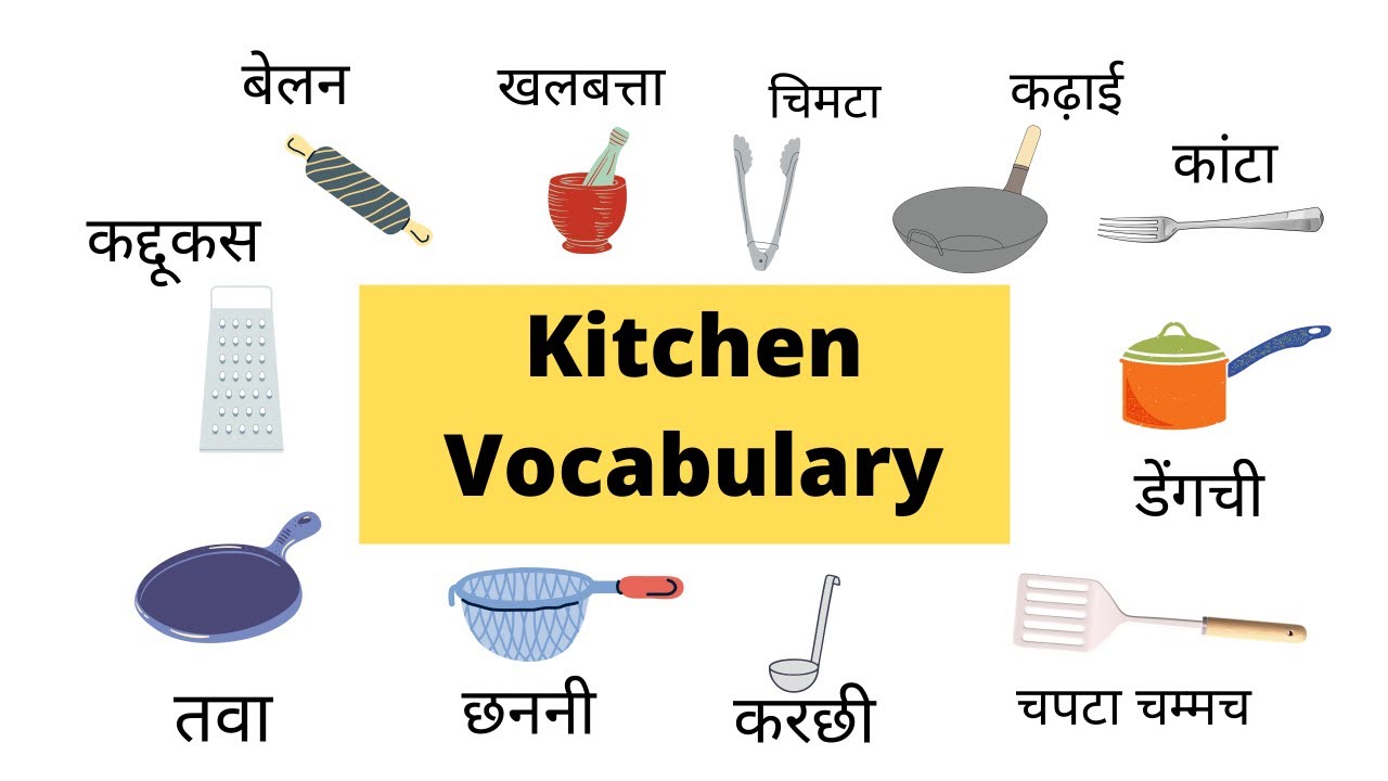 kitchen vocabulary in english // kitchen item names // kitchen utensils
