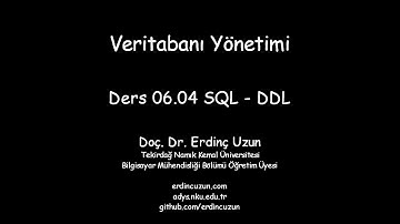 Ders 06.04 SQL - DDL