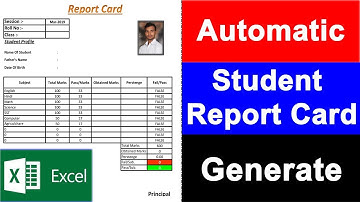 Student Report Card design in ms excel fully automatic