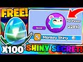 I GOT SHINY SECRET MONKEY + FREE 100 ROBUX EGGS! ROBLOX CLICKER VS