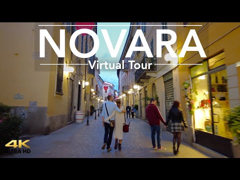 Novara, Italy Evening Tour Street Exploring the City Walkthrough the Wonderful Town 2021 (4K)