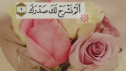 سورة الشرح مكتوبة✏️ برواية ورش عن نافع عن نافع🌴✨✍️👍🔔💚