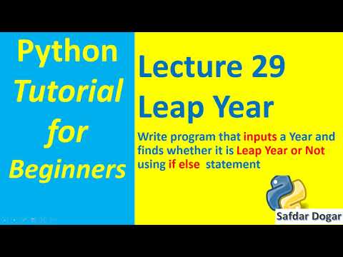 How to Find Leap Year using If Else in Python | Python Tutorial for Beginners