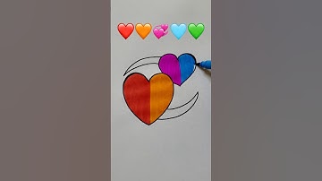 ❤️🧡💞🩵💚Satisfying creative drawing #draw #colors #brush #video #art #creative #youtube #shorts #viral