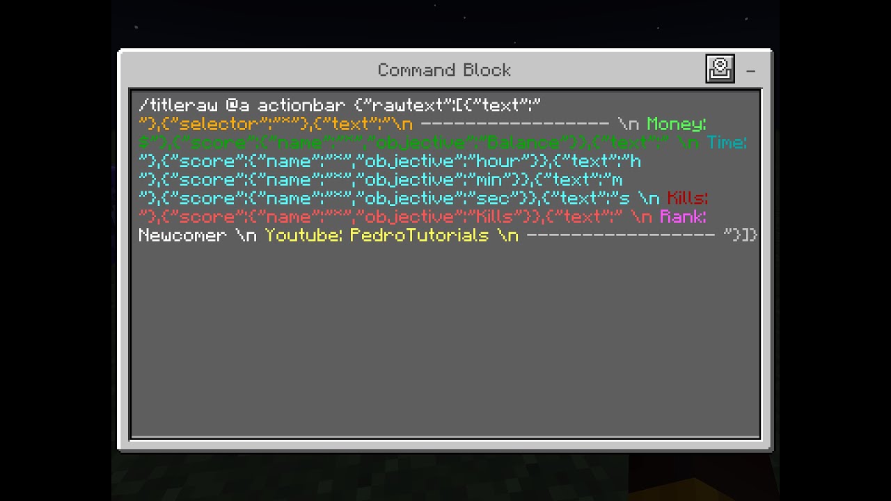 Scoreboard tutorial you can use it in any version like Java or bedrock ...