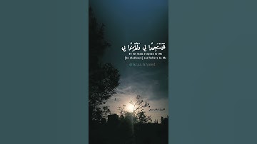 "وَإِذَا سَأَلَكَ عِبَادِي عَنِّي فَإِنِّي قَرِيبٌ ۖ"تلاوة هادئه حالات واتس قراءن كريم 🌙♥️