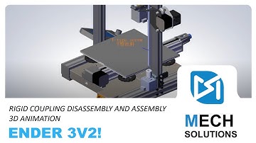 Ender 3 V2 Rigid coupling disassembly and assembly 3D animation