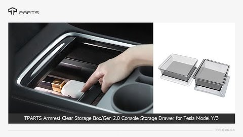 Unboxing TPARTS Armrest Clear Storage Box/Gen 2.0 Console Storage Drawer for Tesla Model Y/3