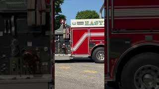 Eastport E5-8-3 & Wading River E6-3-1 leaving after the 2026 Yaphank FD 100th anniversary parade
