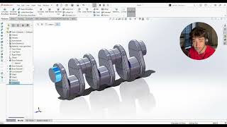 V6 ENGINE SolidsWorks Linear Pattern, Mirror, Move & Cut, Combine